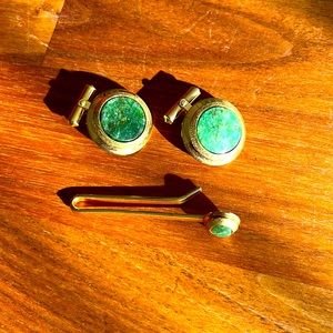 Christian Dior cufflinks with tie clip